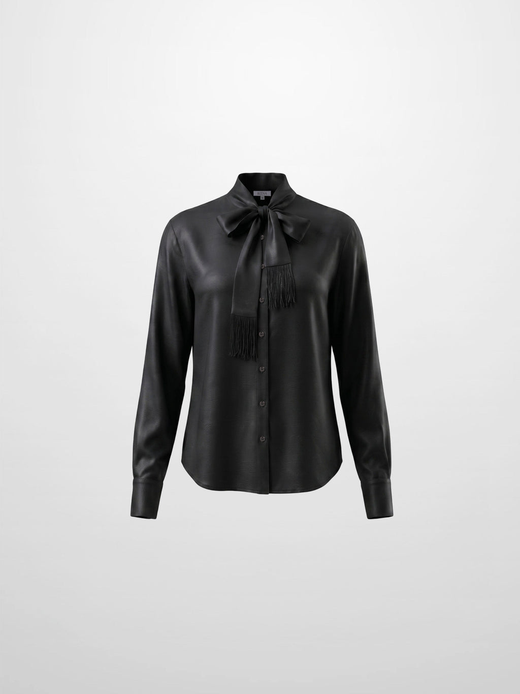 Fringe Bow Blouse in Black