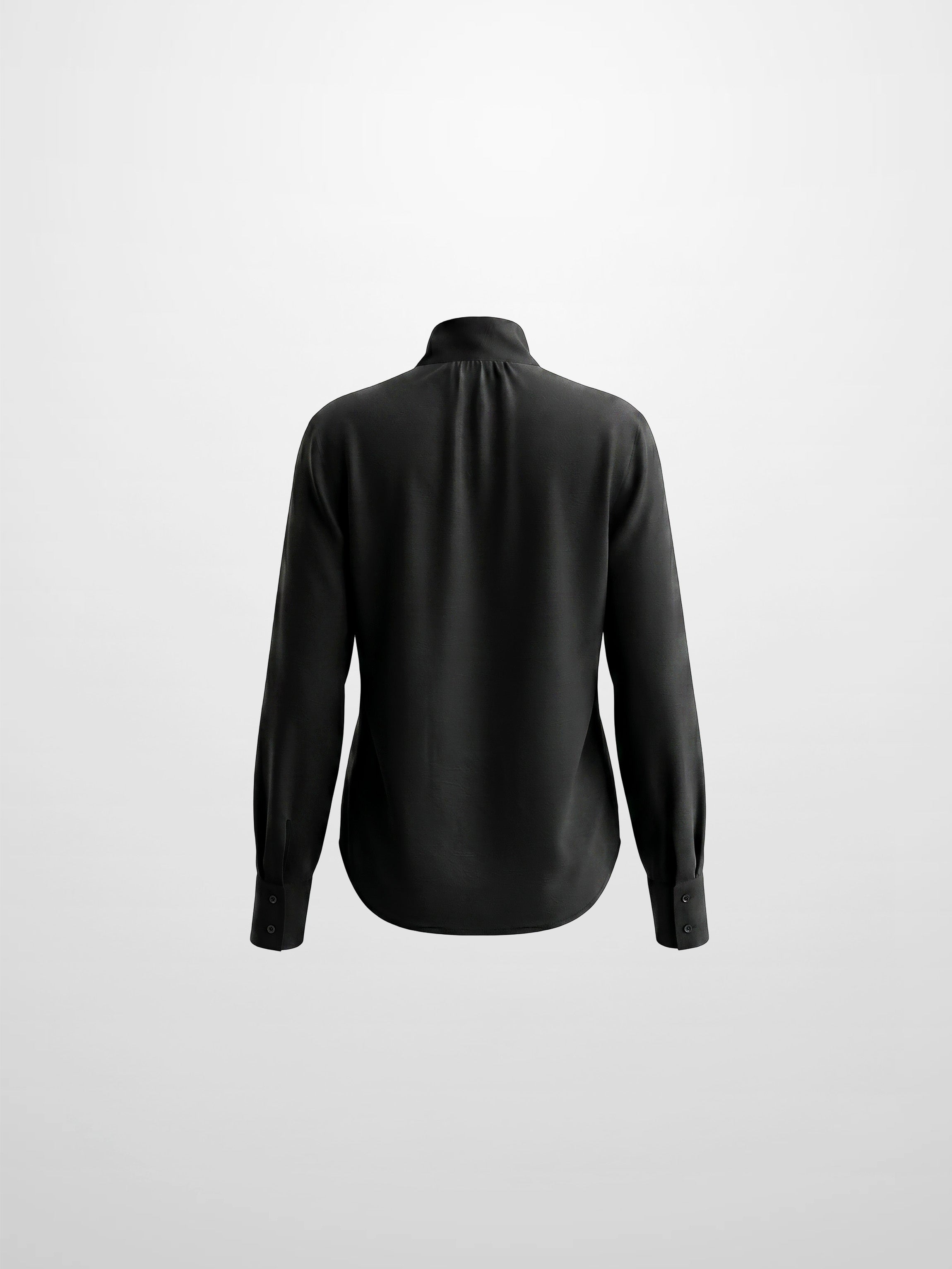 Fringe Bow Blouse in Black