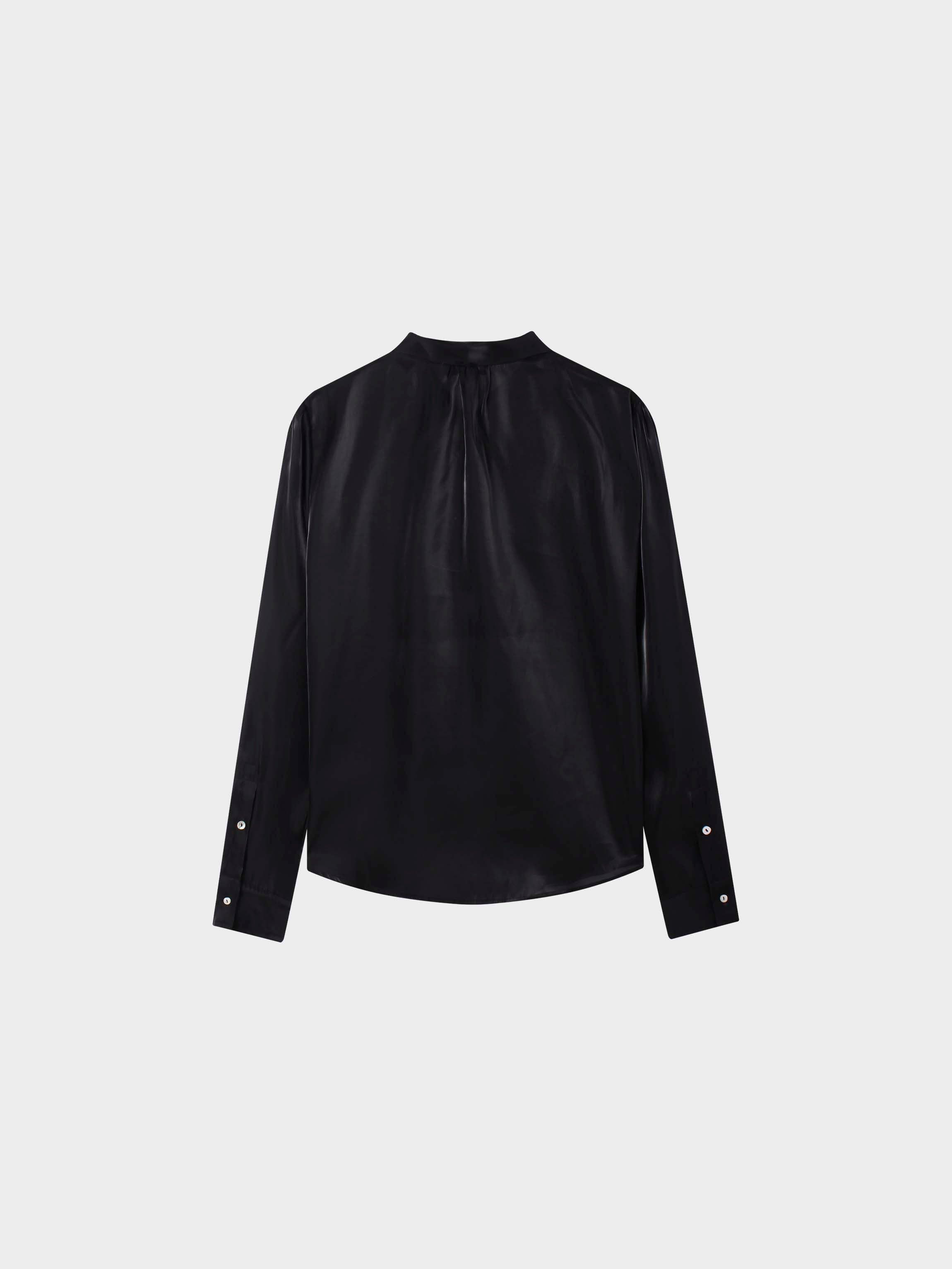 Shimmer Tie Blouse-Black MEENA