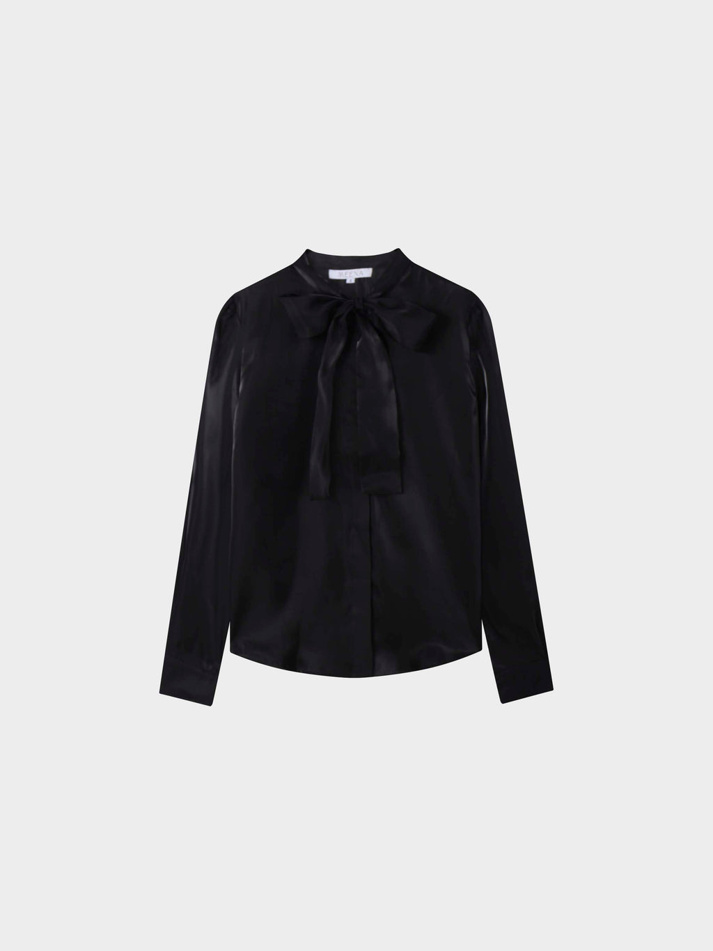 Shimmer Tie Blouse-Black MEENA