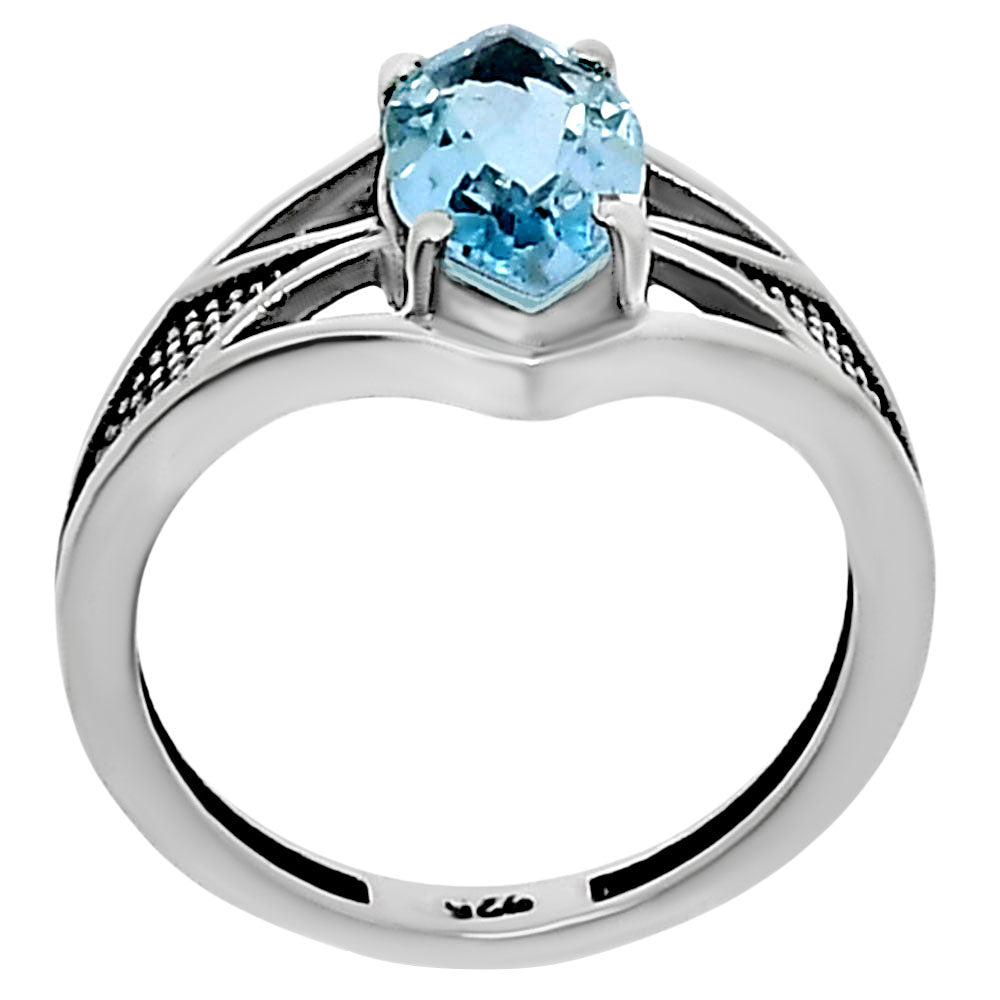 Marquise Cut Gemstone Sterling Silver Ring – Vintage Statement