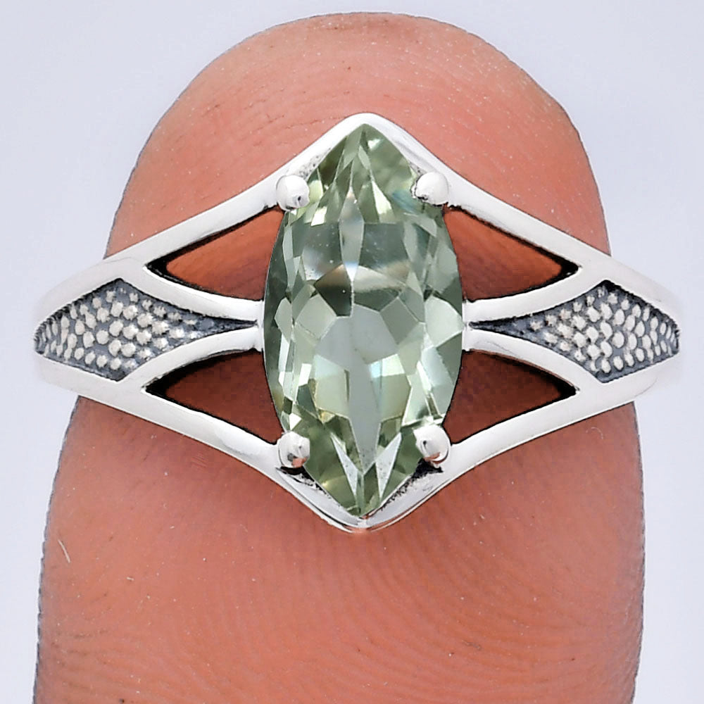 Marquise Cut Gemstone Sterling Silver Ring – Vintage Statement