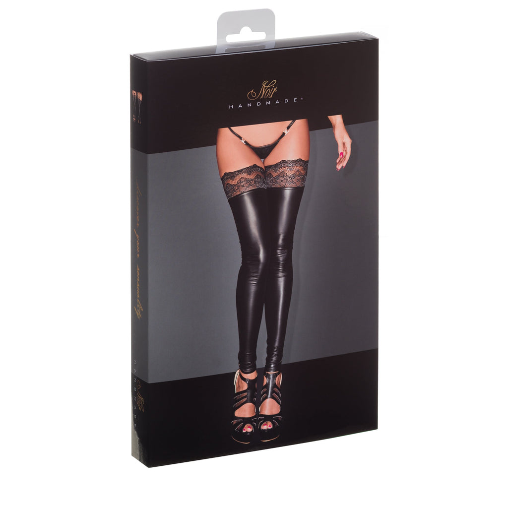 Black lingerie set packaging with a model wearing the product on a white background
