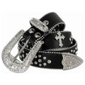 Black & White Cross Rhinestones Belt