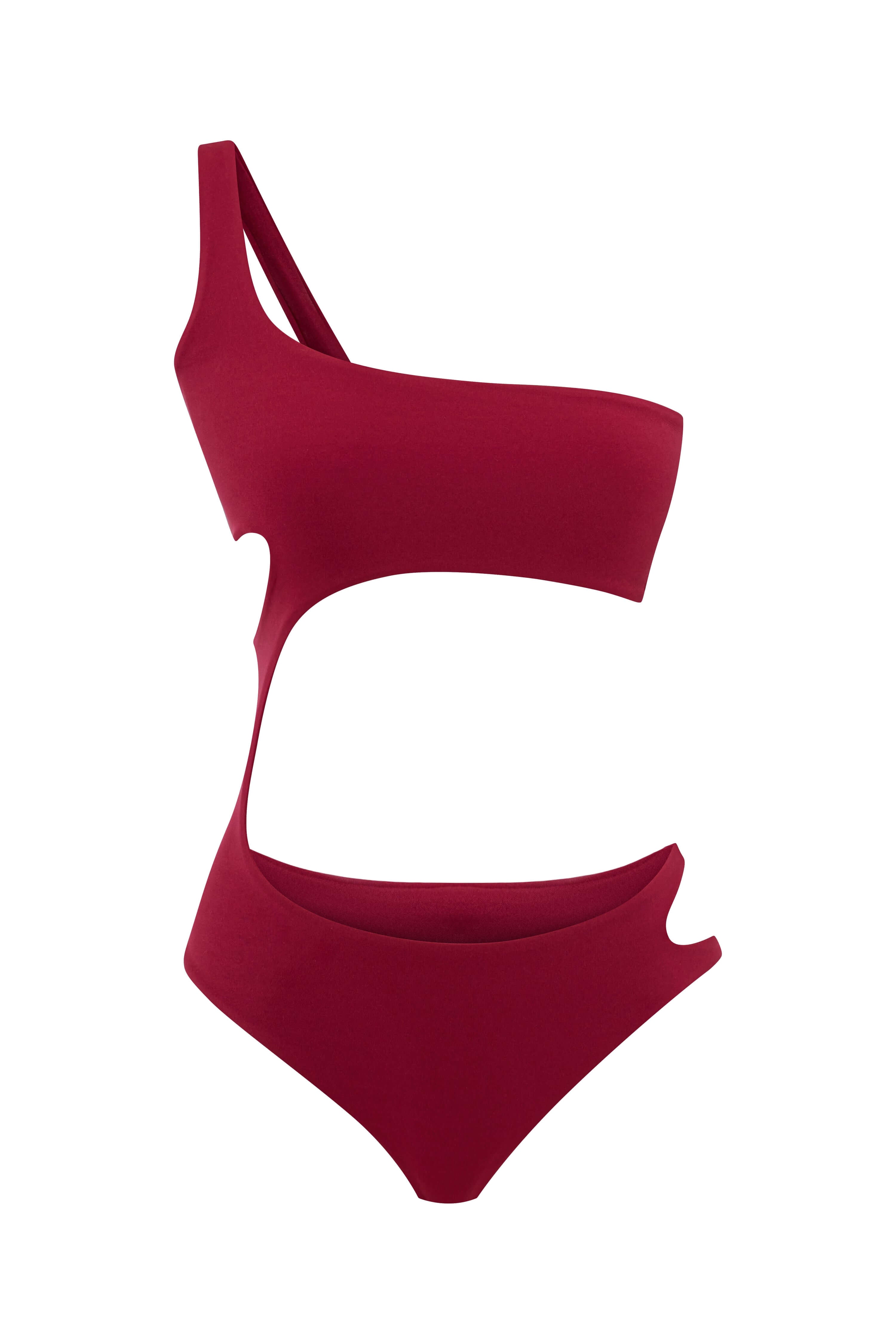 JENDUE Ocean Cutout Swimwear - One-Shoulder Monokini Jendue
