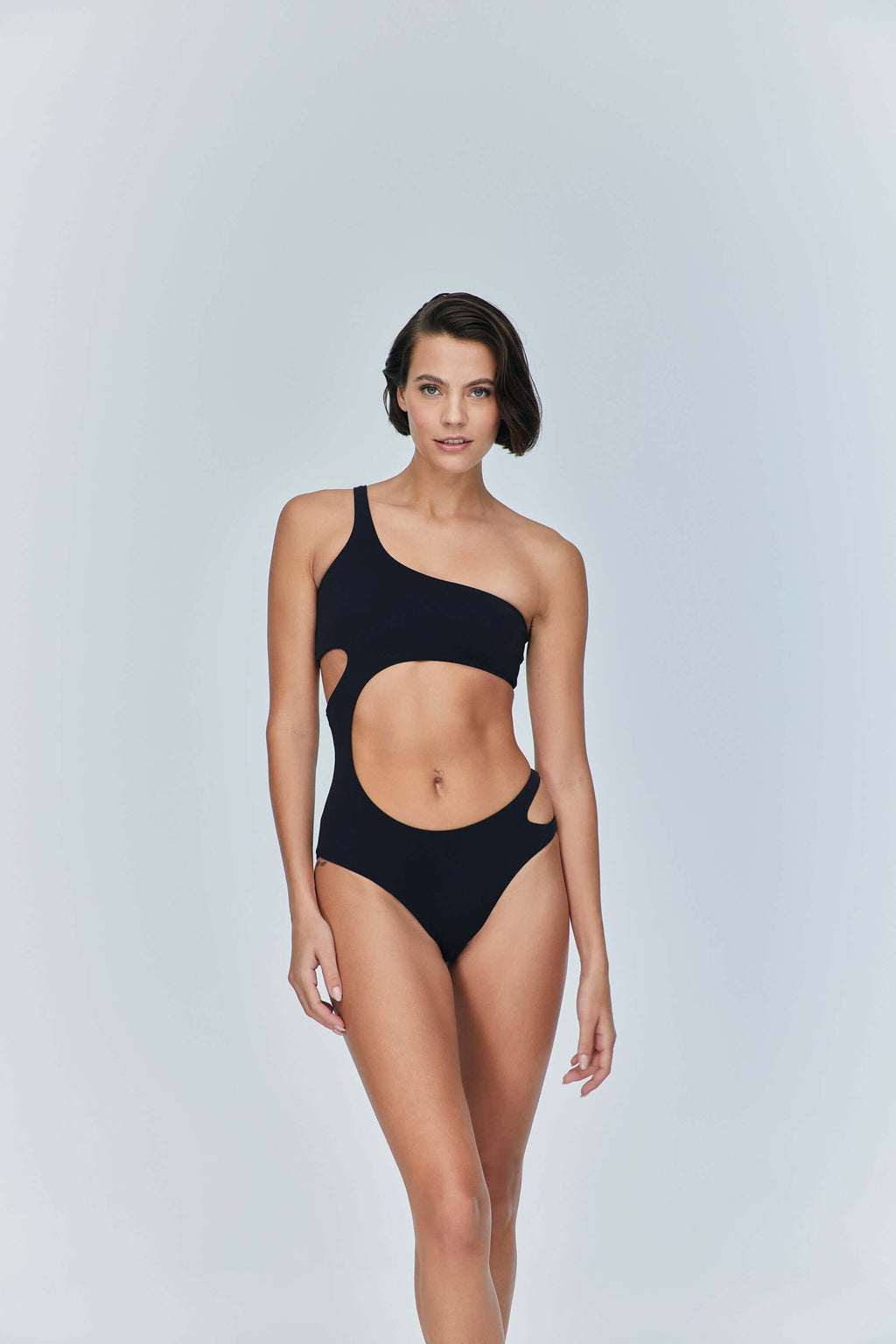 JENDUE Ocean Cutout Swimwear - One-Shoulder Monokini Jendue