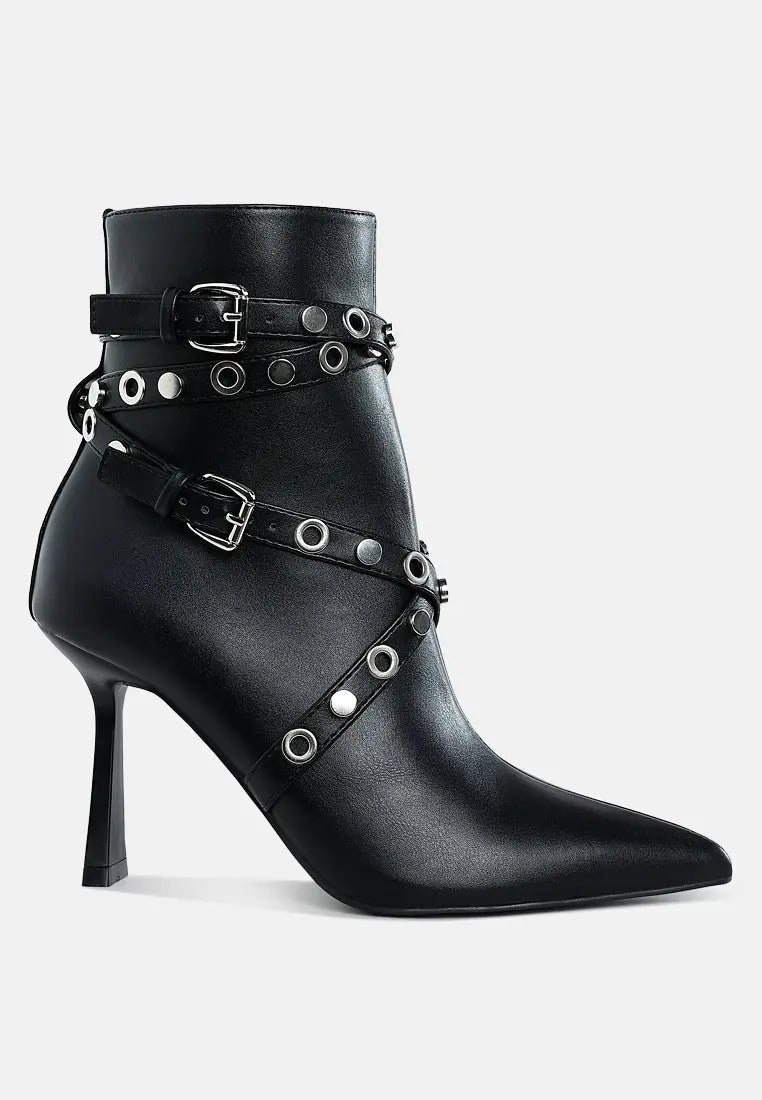 Jacinta Strappy Stiletto Boots - Velvet Violence
