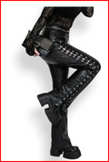 Designer Black Lambskin Leather Slim-Fit Pants Riders Republic UK