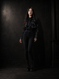 Shimmer Tie Blouse in Black MEENA