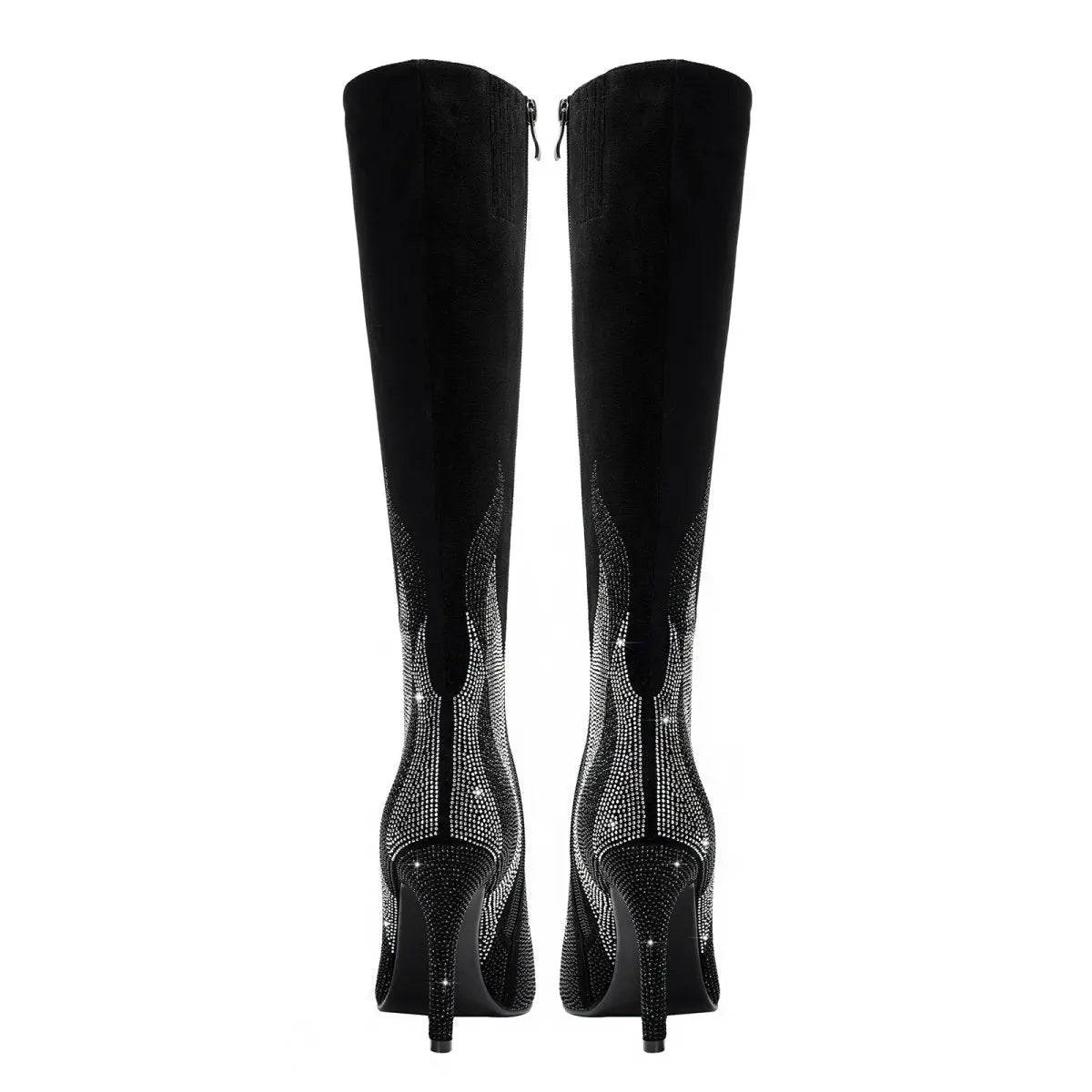 Silver Flame Knee-High Boots