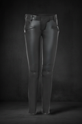 Black Lambskin Leather Pants Front