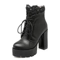 Dark Fae Gothic Lace Top High Heeled Boot Darkstorm