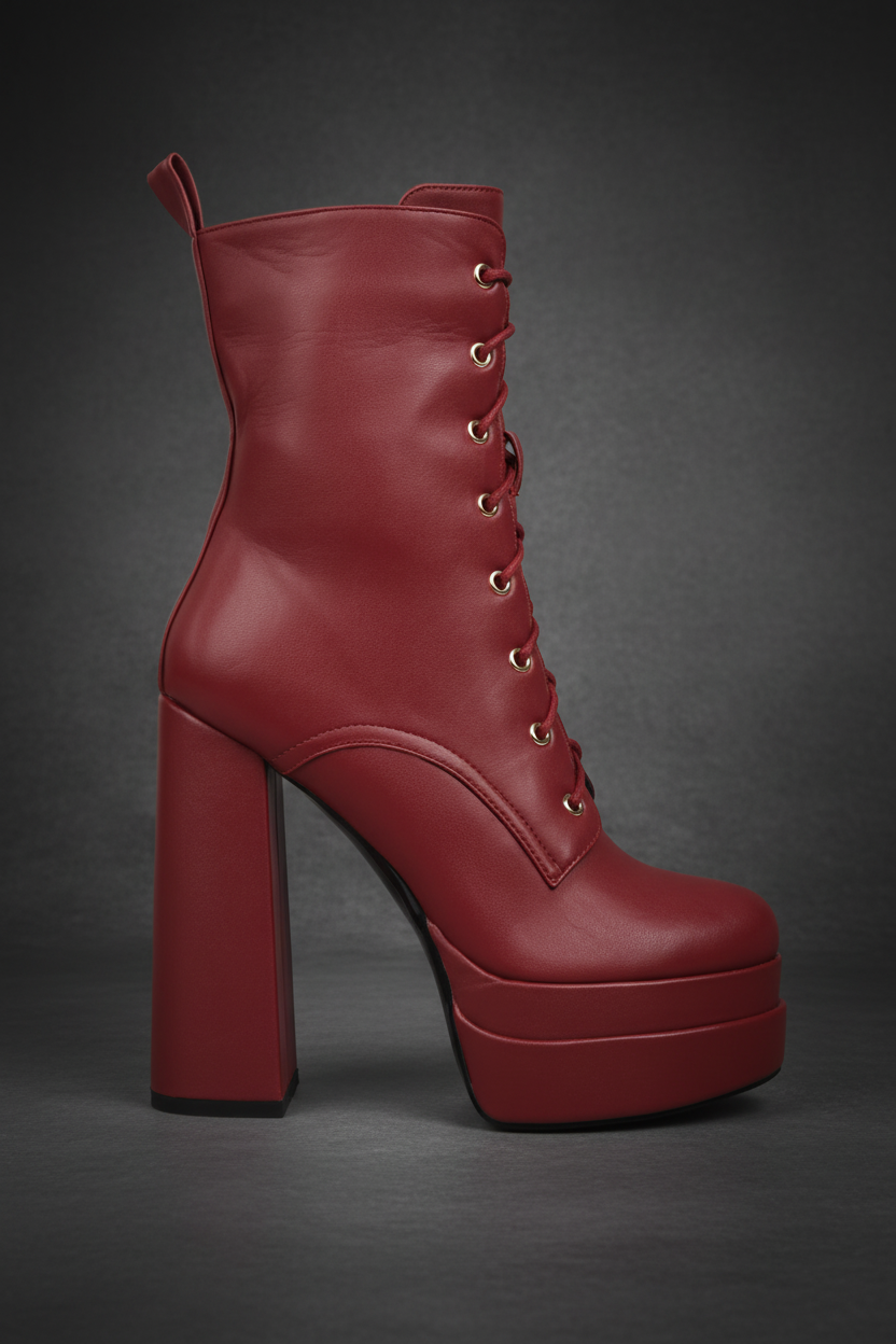 Meows Platform Boot Burgundy – Lighter Background