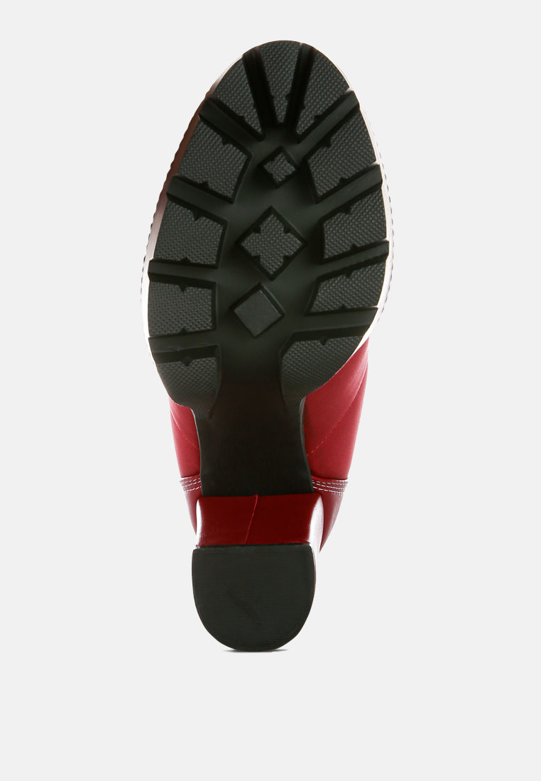 Scotch High Heel Quilted Satin Biker Boots London Rag