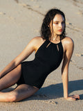 Slimming Backless Tummy Control Swimsuit in Black Valtos