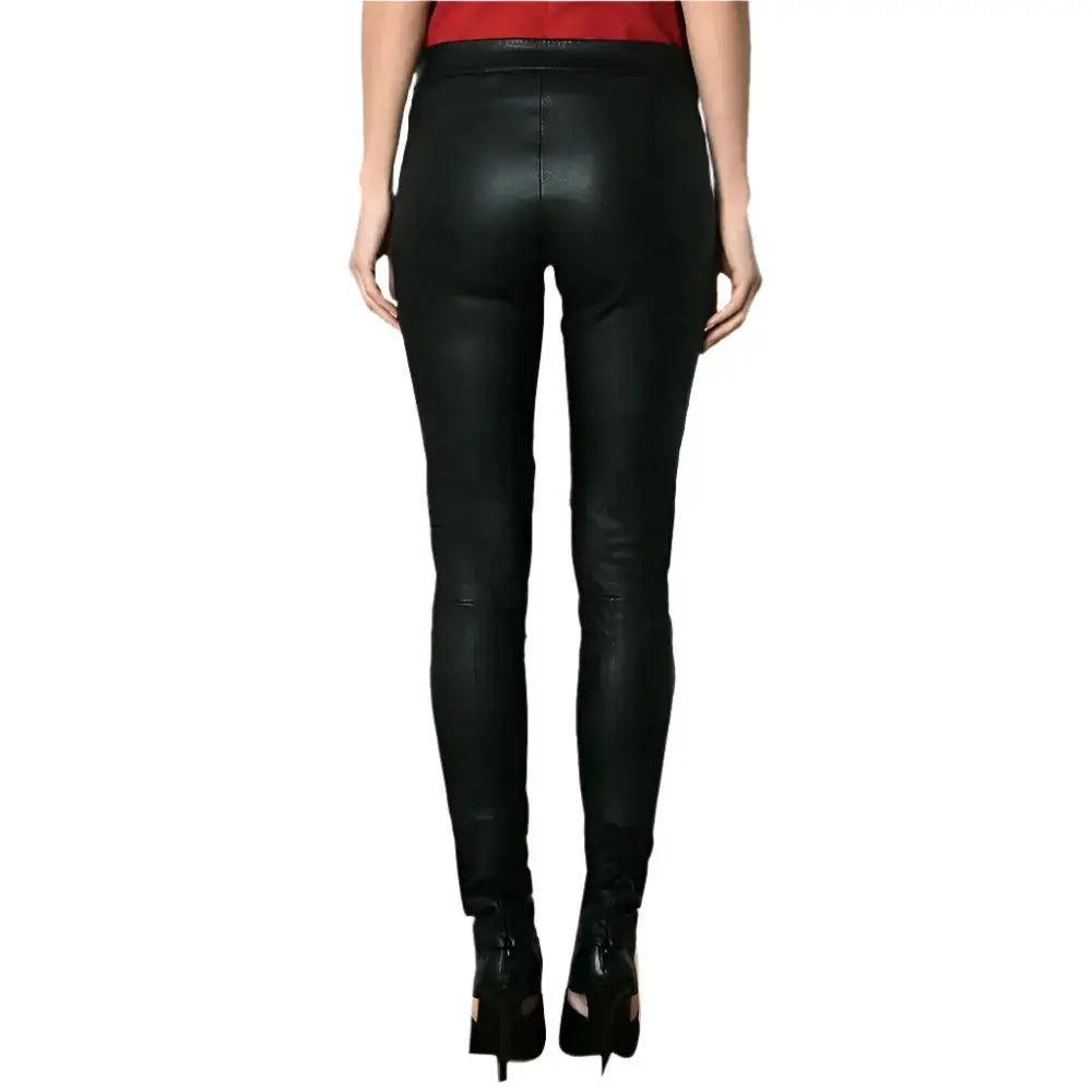 Women's Genuine Leather Slim-Fit Skinny Pants – Gothic Alternative Style